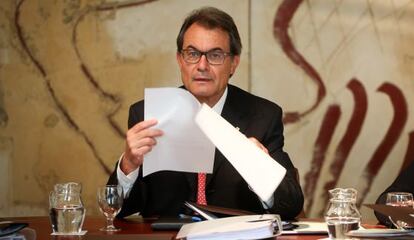 Artur Mas, preside la reuni&oacute;n del Consell Executiu.