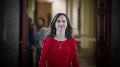 La secretaria general de Podemos, Ione Belarra, en el Congreso de los Diputados.