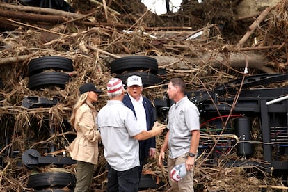 Donald Trump and Melania Trump visit the Texas flood zone in Kerr County