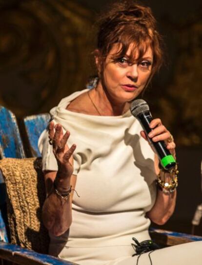 Susan Sarandon, durante una charla en Cartagena (Colombia).