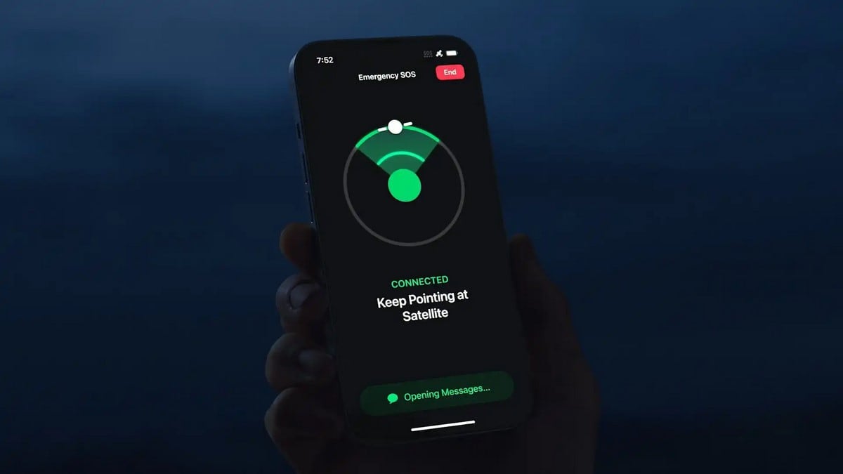 Uso de satélite en un iPhone
