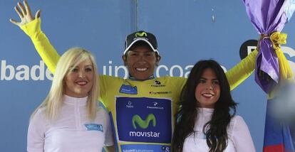 Nairo Quintana en el podio