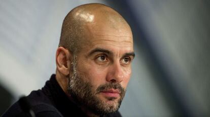 Guardiola, en una rueda de prensa.