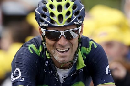 Valverde, durante la d&eacute;cima etapa del Tour