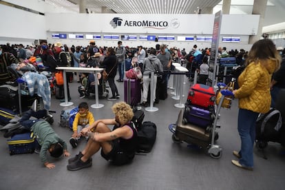 Un mostrador de Aeroméxico en el aeropuerto Benito Juárez, en enero de 2022.