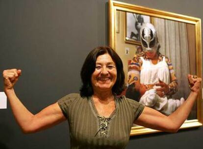 Lourdes Grobet, en su exposición <i>Espectacular de lucha libre.</i>