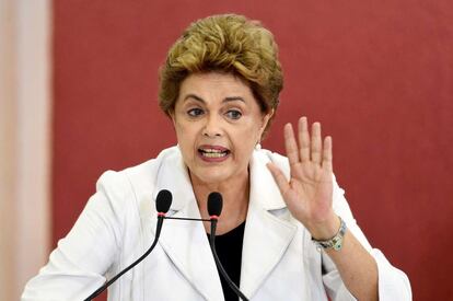 Dilma Rousseff, durante una rueda de prensa ayer en Brasilia.