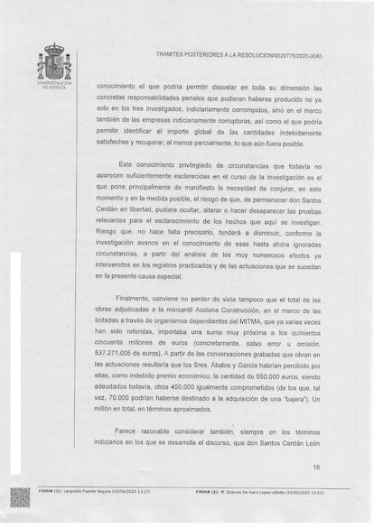 Auto prisión Santos Cerdán