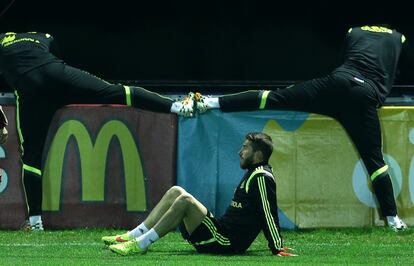 Sergio Ramos durante el entrenamiento