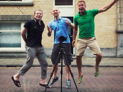 Los tres organizadores de los talleres de fotografía.