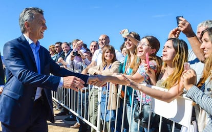 El presidente argentino, Mauricio Macri, durante un acto en Luj&aacute;n. 