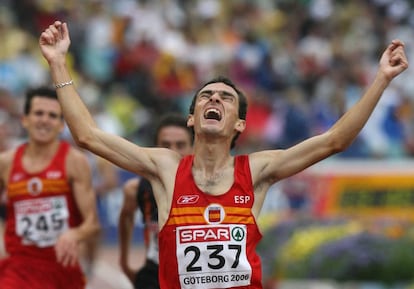 Jes&uacute;s Espa&ntilde;a, al proclamarse campe&oacute;n de Europa en Gotemburgo 2006.