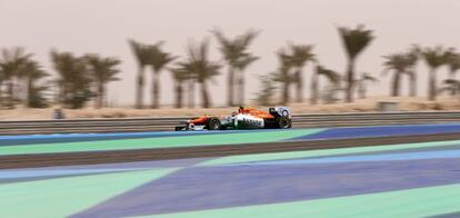 Hulkenberg, durante los entrenamientos en Bahréin.