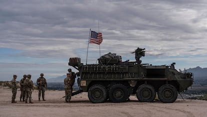 Combat vehicle at Sunland Park, New Mexico