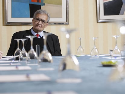 Amartya Sen, en una intervención en la Facultad de Ciencias Económicas y Empresariales de la Complutense en Somosaguas (Madrid).