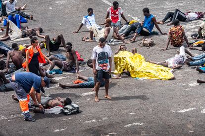 Llegada de migrantes a la isla de El Hierro, el 4 de octubre.