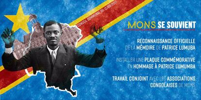 Imagen compartida por el Ayuntamiento de Mons sobre el reconocimiento a Lumumba.