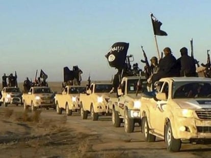 Columna del ISIS en Raqa (Siria), en una imagen de 2014. 
