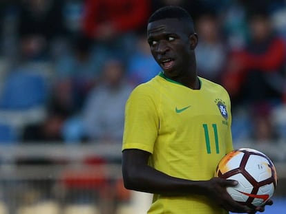 Vinicius Júnior pela equipe sub-20 do Brasil.