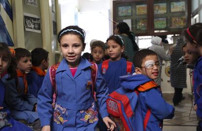 Un grupo de niños en un colegio de Damasco el pasado noviembre.