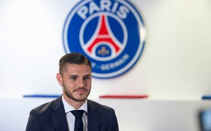 Mauro Icardi, presentado con el PSG.