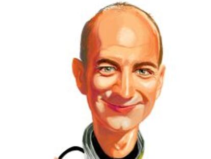 Caricatura del fundador de Amazon, Jeff Bezos.