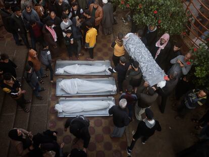A funeral Thursday in the Gazan city of Khan Younis.