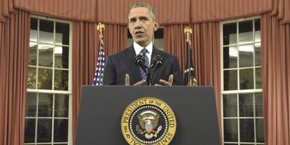 El presidente norteamericano, Barack Obama, este lunes en la Casa Blanca.