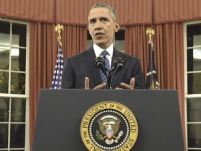 El presidente norteamericano, Barack Obama, este lunes en la Casa Blanca.