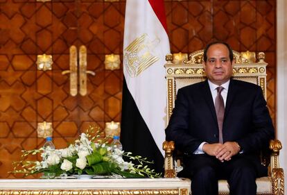 El presidente egipcio, Abdelfatá al Sisi en una ceremonia oficial