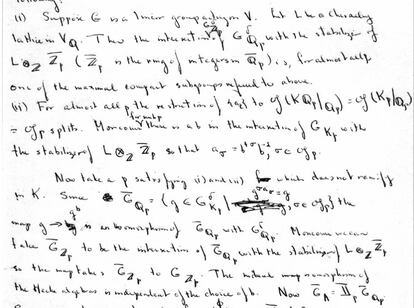 Fragmento de la carta enviada por Robert Langlands a André Weil en 1967.