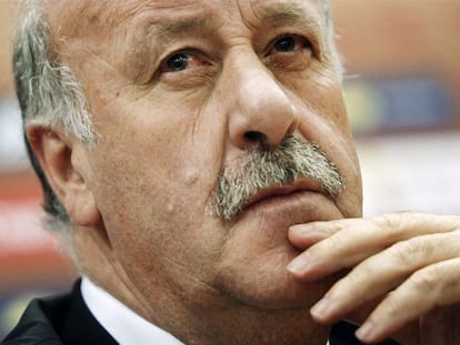 Del Bosque, ayer durante su conferencia de prensa.