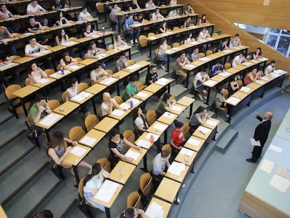 Vista de un aula de una universidad madrileña. 