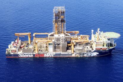 Plataforma flotante del yacimiento israelí de gas Karish, en mayo en el Mediterráneo oriental.