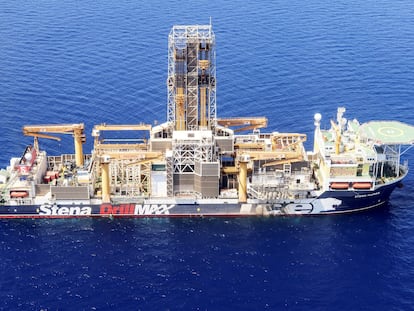 Plataforma flotante del yacimiento israelí de gas Karish, en mayo en el Mediterráneo oriental.