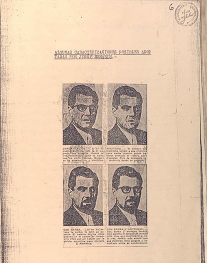 Documento desclasificado en el que muestran los posibles cambios de aspecto del criminal de guerra, Josef Mengele.