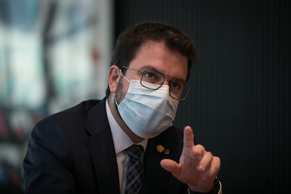 Pere Aragonès, durante la entrevista.