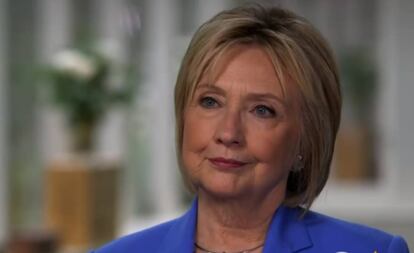 Hillary Clinton, en un momento de su entrevista con la CBS.