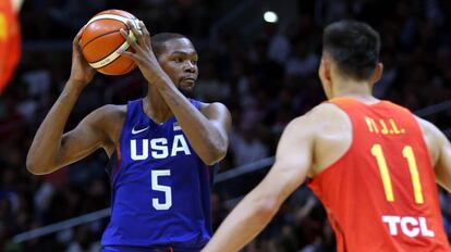 Kevin Durant durante a última partida contra a seleção chinesa.