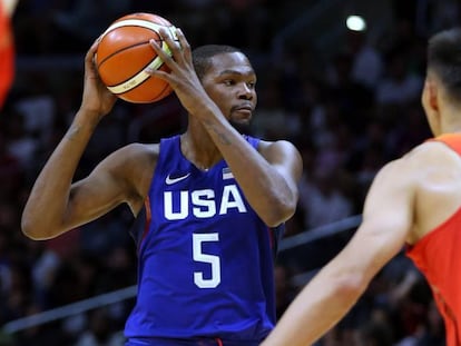 Kevin Durant durante a última partida contra a seleção chinesa.