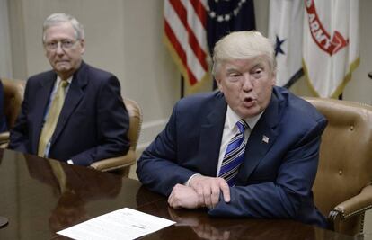 Donald Trump, durante una reuni&oacute;n en la Casa Blanca.