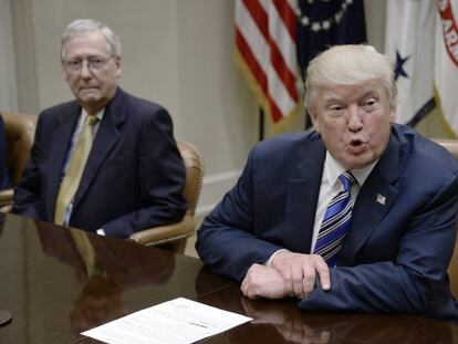 Donald Trump, durante una reuni&oacute;n en la Casa Blanca.