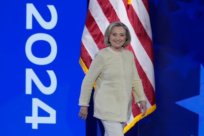 La exsecretaria de Estado y excandidata a la presidencia, Hillary Clinton, antes de su intervención en la Convención Nacional Demócrata.