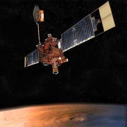 En la imagen, recreación de la sonda Mars Global Surveyor.