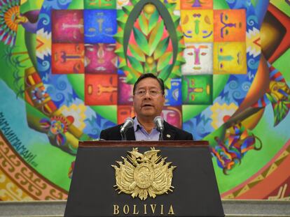 Luis Arce habla durante una conferencia de prensa en la de La Paz (Bolivia), el 11 de junio de 2024.