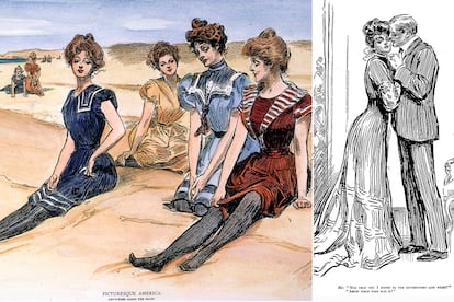 Charles Dana Gibson es el responsable de crear a finales de s. XIX a la Gibson Girl, el ideal femenino estadounidense que se convertiría en icono de "la nueva mujer", independiente, bien educada y preparada para tener un papel más activo en la escena pública. Desde 1890 hasta la Primera Guerra Mundial, influyó en la moda, la belleza y los modales de la época.