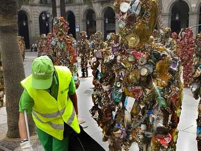 Esculturas realizadas con material reciclado