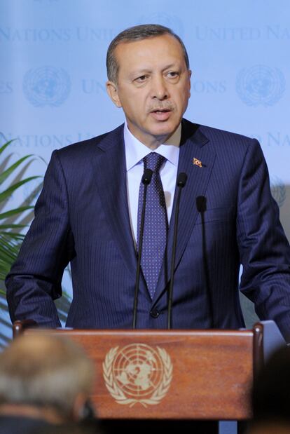 El primer ministro turco, Recep Tayyip Erdogan, en la ONU.