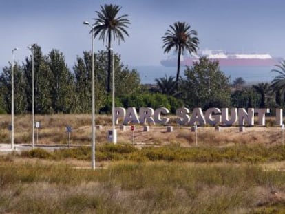 Una de los accesos al Parc Sagunt l, vecino del Parc Sagunt II, donde se proyecta la gigafactoría de Volkswagen.