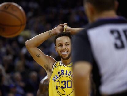 Stephen Curry, en el Warriors-Bucks.